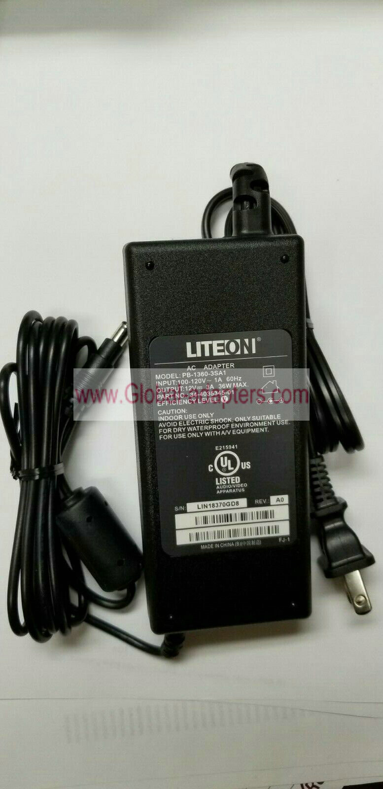 New Liteon 12V 3A PB-1360-3SA1 AC Adapter Switching Power Supply